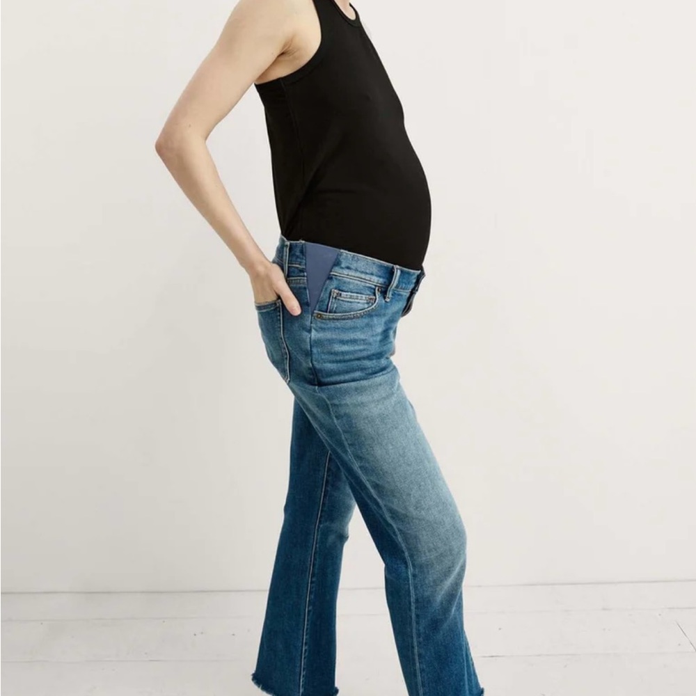 Crop maternity jeans